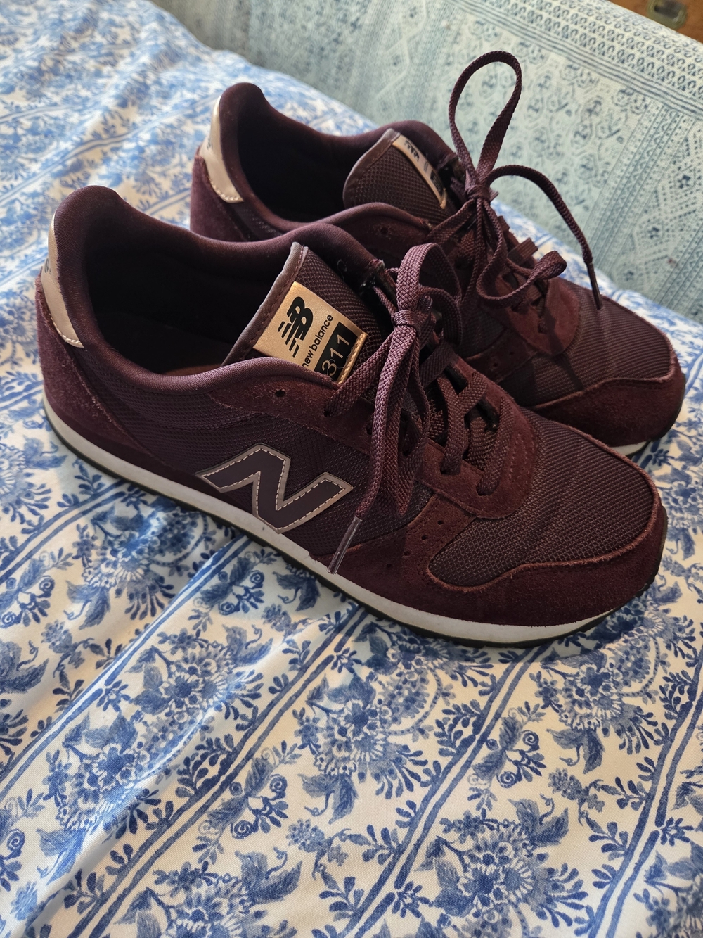 Womens New Balance 311 Rose Gold & Deep Purple/burgundy